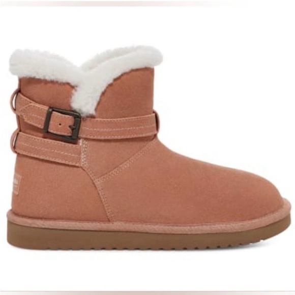 UGG KOOLABURRA Delene Mini In Mauve Pink Suede Warm Winter Booties Size 10 - Picture 3 of 16